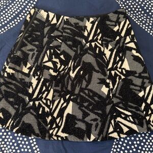 Zara Black and White A-Line Mini Skirt